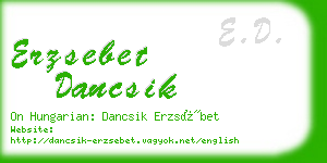 erzsebet dancsik business card